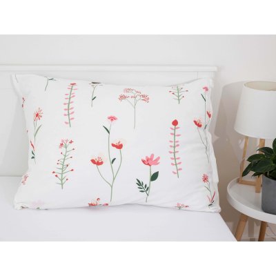 Obliečka Mako jersey 70 × 90 cm – Vlčie maky biele-  -