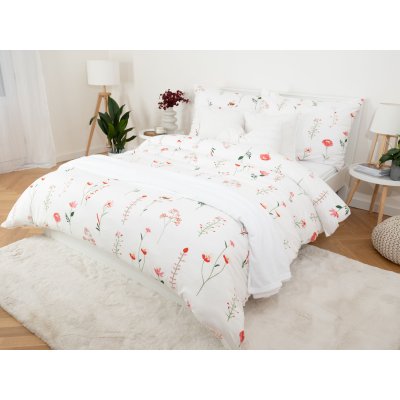 Francúzske obliečky Mako jersey – Vlčie maky biele - 220 × 200 cm - 70 x 90 cm