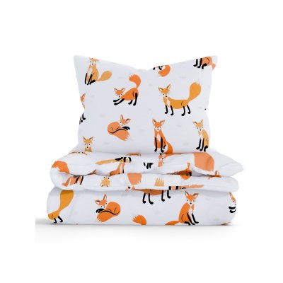 Predĺžené bavlnené obliečky Renforcé – Líšky 02 - 140 × 220 cm - 70 x 90 cm