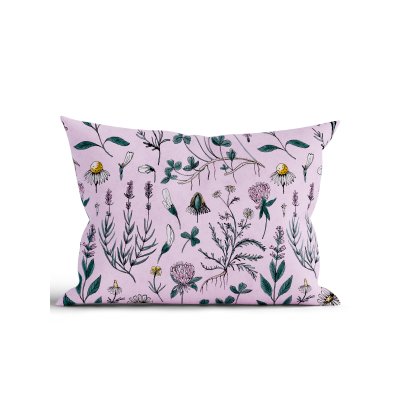 Bavlnená obliečka na vankúš Renforcé 50 × 70 cm - Herbár staroružový-  -