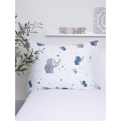Bavlnená obliečka na vankúš Renforcé 70 × 90 cm - Slony-  -