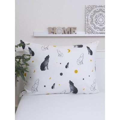 Bavlnená obliečka na vankúš Renforcé 70 × 90 cm - Vlky-  -