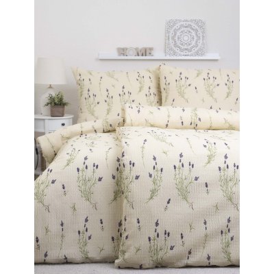 Predĺžené krepové obliečky Renforcé - Levanduľa 02 - 140 × 220 cm - 70 x 90 cm