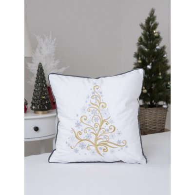 Vianočná obliečka na vankúš mikroplyš 40 × 40 cm - Vianočný strom-  -