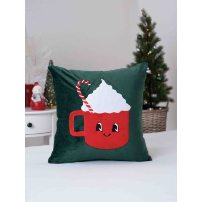 Vianočná obliečka na vankúš mikroplyš 40 × 40 cm - Zimná zábava-  -