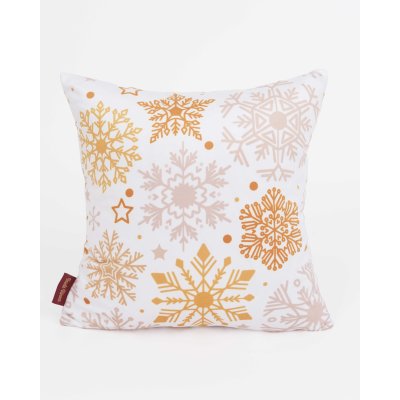 Vianočná obliečka na vankúš Velvet 40 x 40 cm - Mrazivé vločky biele-  -
