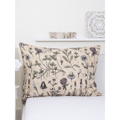 Flanelová obliečka na vankúš 70 x 90 cm - Herbár-  -