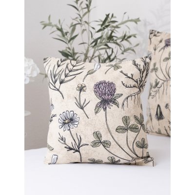 Flanelová obliečka na vankúš 40 x 40 cm - Herbár-  -