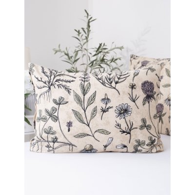 Flanelová obliečka na vankúš 50 x 70 cm - Herbár-  -