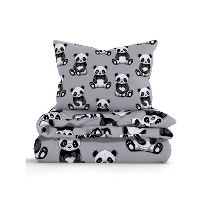 Bavlnené obliečky Renforcé - Panda - 140 × 200 cm - 70 x 90 cm
