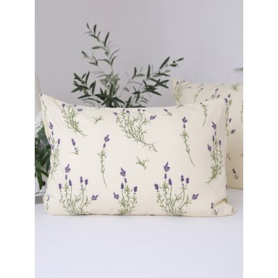 Flanelová obliečka na vankúš 50 x 70 cm - Levandule 02-  -