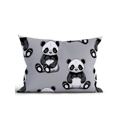 Bavlnená obliečka na vankúš Renforcé 50 × 70 cm - Panda-  -