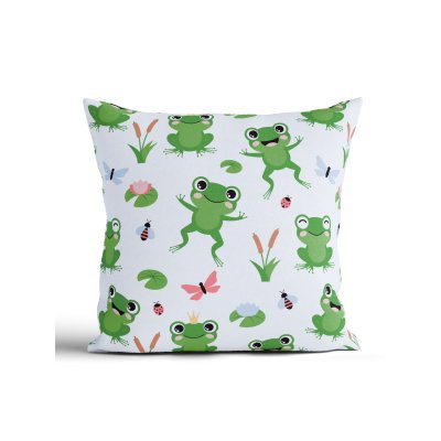 Bavlnená obliečka na vankúš Renforcé 40 × 40 cm - Žabky-  -