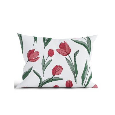 Bavlnená obliečka na vankúš Renforcé 40 × 60 cm – Tulipány-  -