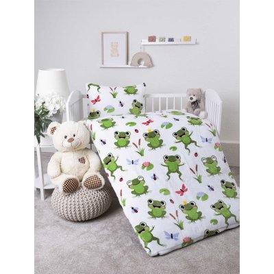 Obliečky mikroplyš do postielky Exclusive – Žabky - 100 × 135 cm - 40 x 60 cm