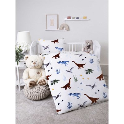 Obliečky mikroplyš do postieľky Exclusive – Dinosaury - 100 × 135 cm - 40 x 60 cm