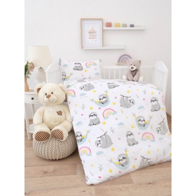Obliečky mikroplyš do postieľky Exclusive – Leňochod - 100 × 135 cm - 40 x 60 cm
