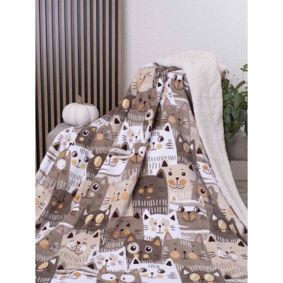 Fotografia produktu: MKLozkoviny.sk Baránková deka mikroplyš Exclusive 150 × 200 cm – Mačacia invázia