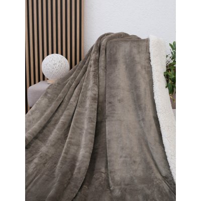 Fotografia produktu: MKLozkoviny.sk Baránková deka mikroplyš Exclusive 150 × 200 cm – Laura sivohnedá