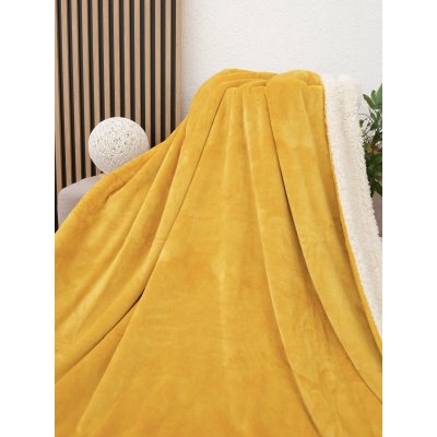 Fotografia produktu: MKLozkoviny.sk Baránková deka mikroplyš Exclusive 150 × 200 cm – Laura horčicová