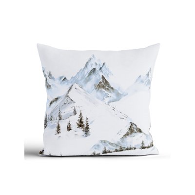 Vianočná bavlnená obliečka na vankúšik Renforcé 40 × 40 cm - Hory-  -