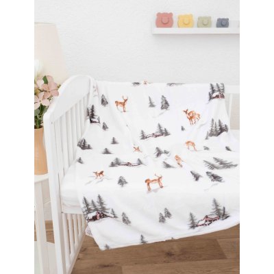 Detská deka do postieľky mikroplyš Exclusive 80 × 100 cm – Zimný les