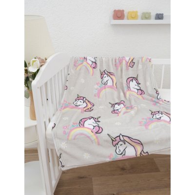 Detská deka do postieľky mikroplyš Exclusive 80 × 100 cm – Jednorožec