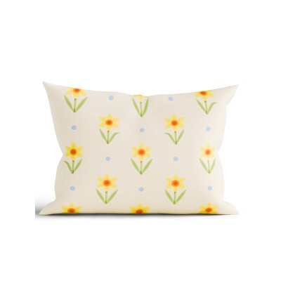 Bavlnená obliečka na vankúš Renforcé 40 × 60 cm - Narcis bieložlté-  -