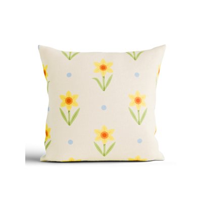 Bavlnená obliečka na vankúš Renforcé 40 × 40 cm - Narcis bieložlté-  -