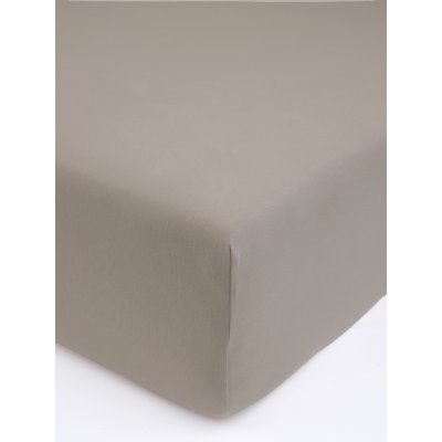 Jersey plachta s elastanom Deluxe 160 × 200 cm – sivohnedá