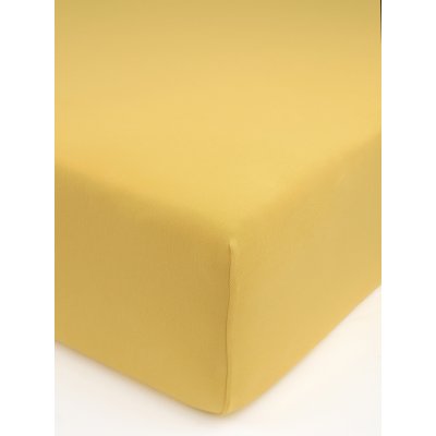 Jersey plachta s elastanom Deluxe 160 × 200 cm – horčicová