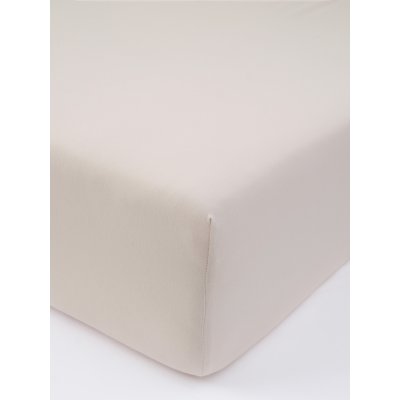 Jersey plachta do postieľky s elastanom Deluxe 60 × 120 cm – prírodná