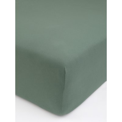 Jersey plachta s elastanom Deluxe 160 × 200 cm – olivová