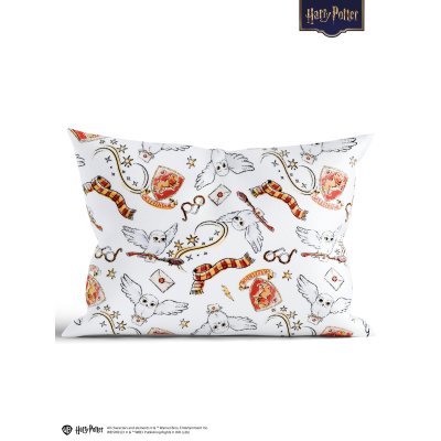 Obliečka na vankúš mikroplyš Harry Potter  40 x 60 cm - Chrabromil biele-  -