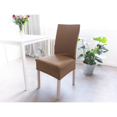 ERVI PLAS Napínací poťah na stoličku s operadlom – Lorenzo cappuccino 2 ks 44 × 44 cm • Opěradlo 44 × 65 cm