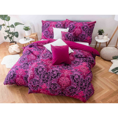 MKLozkoviny.sk Predĺžené bavlnené obliečky Renforcé – Arlette růžové 140x220/70x90 cm