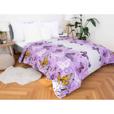 MKLozkoviny.sk Prehoz na posteľ – Karolína fialová 220 × 240 cm
