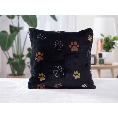 MKLozkoviny.sk Obliečka na vankúšik mikroplyš 40 × 40 cm – Labky čierne