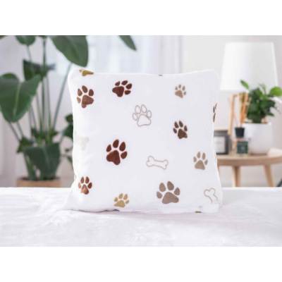 MKLozkoviny.sk Obliečka na vankúšik mikroplyš 40 × 40 cm – Labky biele