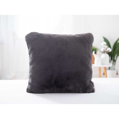 Obliečka z umelej kožušiny 45 × 45 cm – tmavosivá-  -