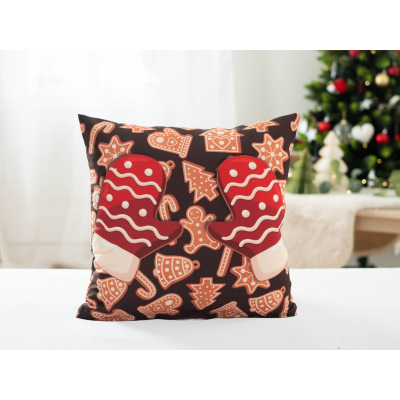 Carbotex Vianočná obliečka na vankúšik 40 × 40 cm – Červené palčáky