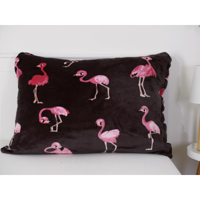 MKLozkoviny.sk Obliečka na vankúš mikroplyš 70 × 90 cm – Flamingos