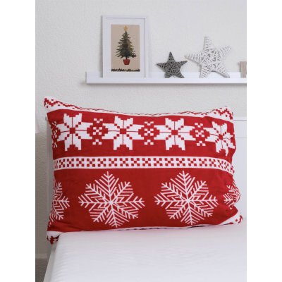 Obliečka na vankúš mikroplyš 70 × 90 cm – Vianoce červené-  -