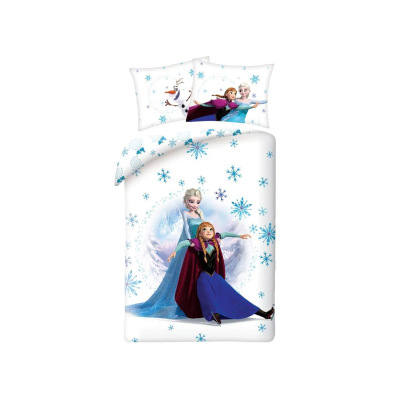 TipTrade Bavlnené obliečky do postieľky – Ľadové kráľovstvo Zábavné korčuľovanie 100x135/40x60 cm