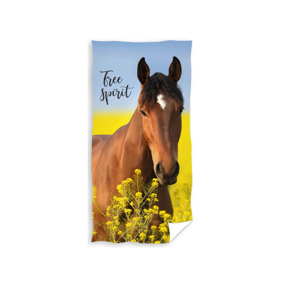 Carbotex Froté osuška 70 × 140 cm ‒ Kôň Hnedák Free Spirit