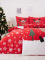 Vianočné bavlnené obliečky Renforcé – Sob Rudolf červené