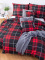 Predĺžené bavlnené obliečky Dita – Scot červené + malá obliečka na vankúšik