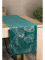Zamatový behúň na stôl Blink16 35 × 180 cm – tmavotyrkysový